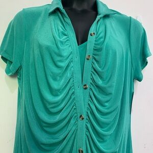 NWT Slinky Bodycon 2 pc polo tank dress set Green 2X